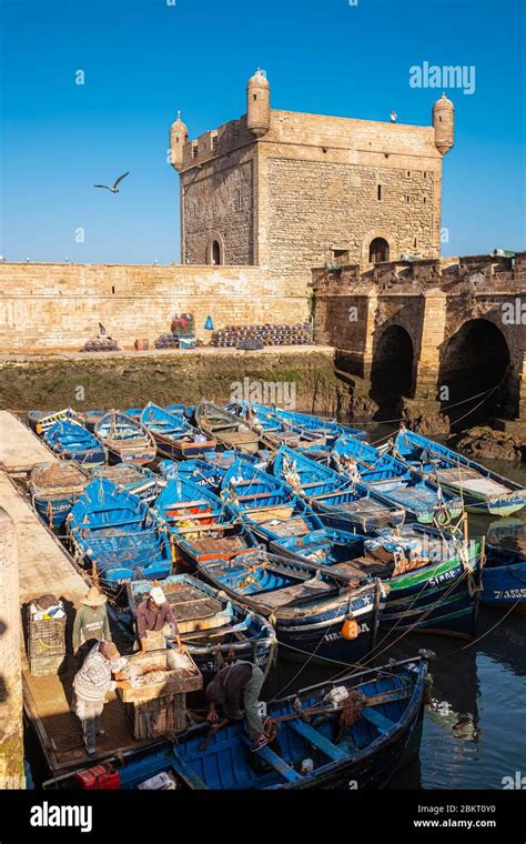 Morocco Marrakech Safi Essaouira Traditional Fishing Harbour Sqala