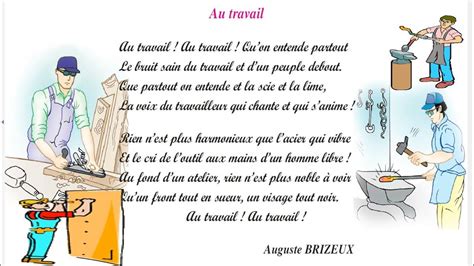 Au Travail Super Saghroun 2022 2023 Poème Au Travail 6ème Année Au