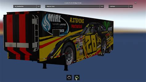 American Truck Simulator Nascar Feather Lite Trailer Pack By