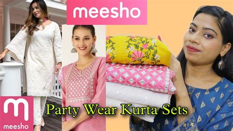 🛍️👗meesho Kurta Set Haul Meesho Haul Meesho Party Wear Cotton Kurta