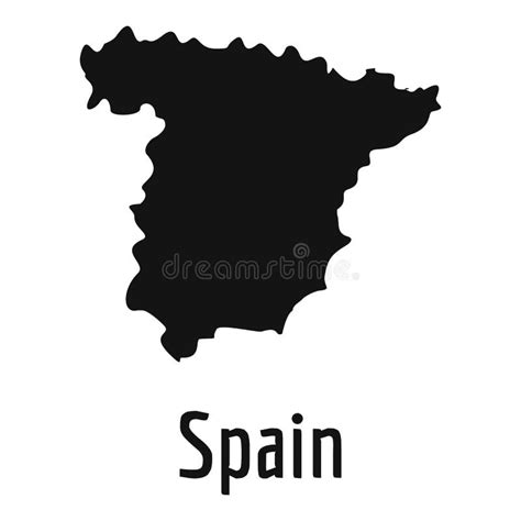 Mapa Do Vetor Da Espanha Isolado No Fundo Branco Mapa Preto Alto Porn