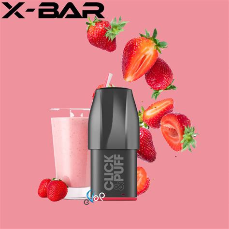 Click Puff Pod Milkshake Fraise X BAR Evap