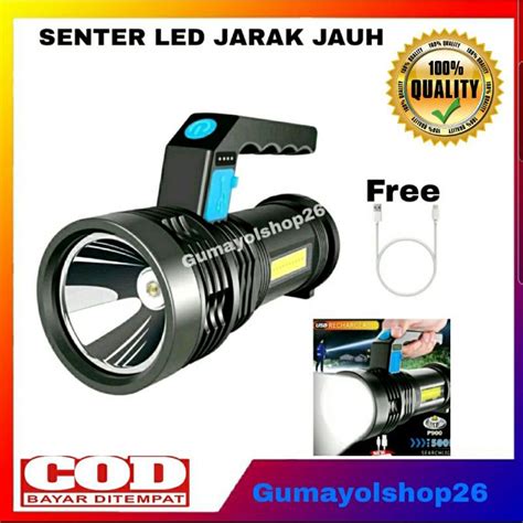 Jual PROMO Senter Led Jarak Jauh Senter Led Cob 4 Mode Super