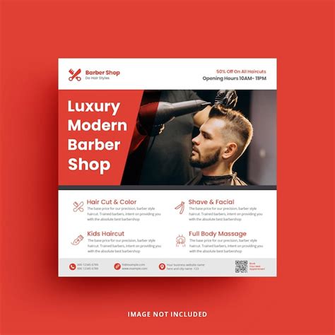 Premium PSD | Barber shop poster design template