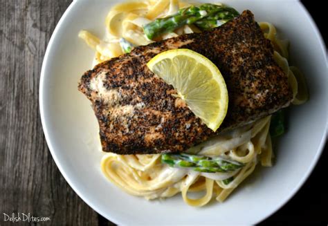 Salmon Asparagus Fettuccine Alfredo Delish Dlites