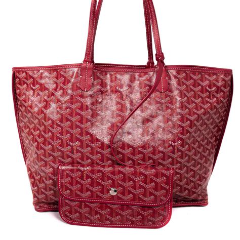 Goyard Red Coated Canvas St Louis Tote Handbag