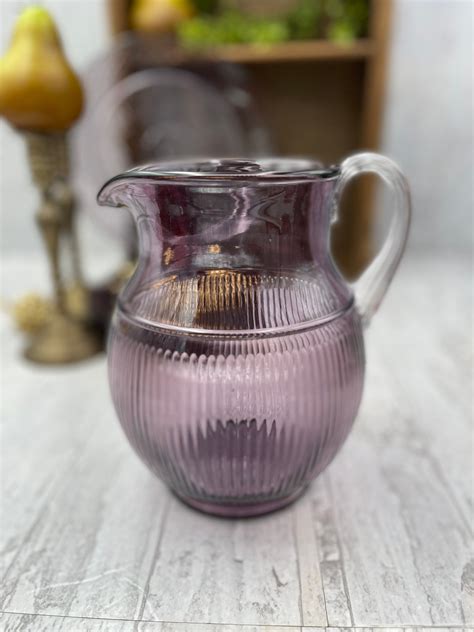 Fenton Amethyst Glass Pitcher Fenton Art Glass Collectible T For Her