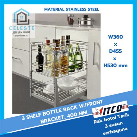 Jual Vitco Shelf Bottle W Front Bracket Rak Tarik Botol Bumbu