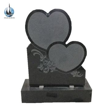 Indian Black Granite Double Heart Headstone - Buy Double Heart ...