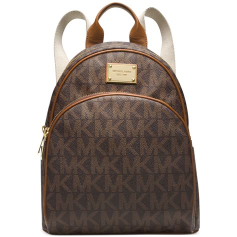 Michael Kors Michael Signature Small Backpack In Brown Brown Logo Lyst