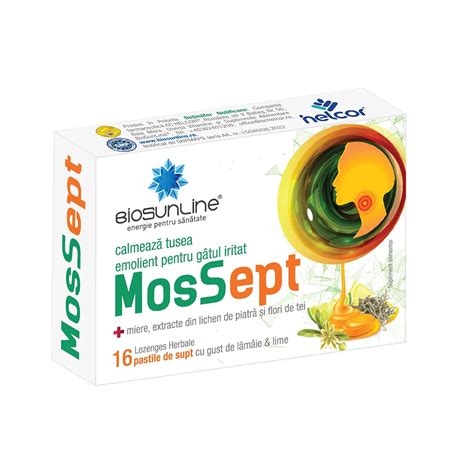 Mossept Pastile De Supt Pentru Tuse 16 Pastile Biosunline Pret 19 00