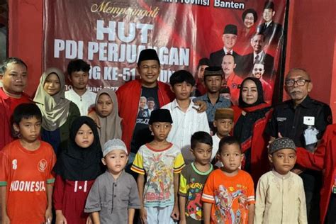 HUT Ke 51 PDIP Anak Yatim Lebak Doakan Ganjar Mahfud Menang 1 Putaran