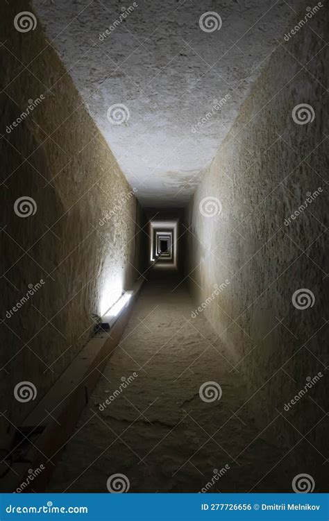 Tunnel Entrance To The Ancient Egyptian Pyramid High Pyramid Of