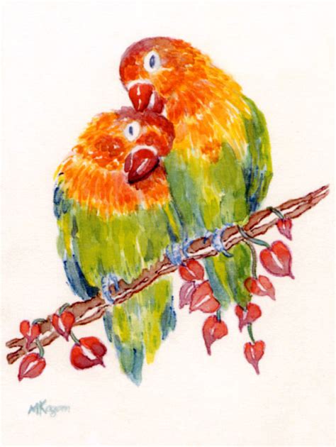 Watercolor Love Birds At Explore Collection Of Watercolor Love Birds