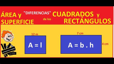 ÁREA del CUADRADO y RECTÁNGULO FÓRMULAS paso a paso DIFERENCIA entre