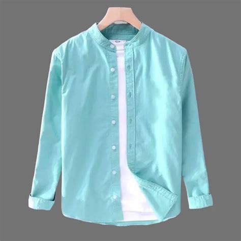 Cotton Full Sleeve Band Collar Casual Shirt For Men - Pest