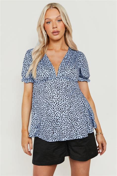 Maternity Puff Sleeve Smock Top Boohoo