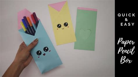 How to make a paper pencil pouch | DIY paper pencil box idea | Easy ...