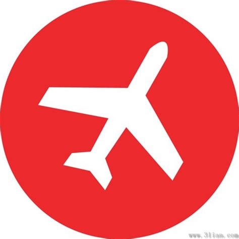 Airplane icon vector red background Free vector in Adobe Illustrator ai ...