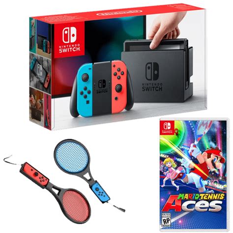 Nintendo Switch néon Mario Tennis Aces Paire de raquettes