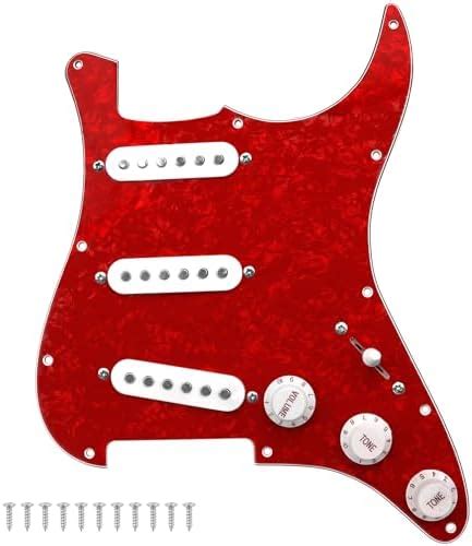 Yootones 11 Hole 3 Ply SSS Prewired Loaded Pickguard W Single Coil