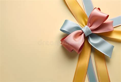 Free Space for Text and Bow with Ribbon Stock Image - Image of yellow ...