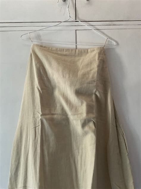 Zara Strapless Linen Midi Dress On Carousell