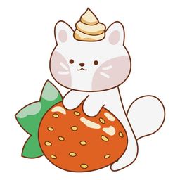 Cute Strawberry Cat PNG & SVG Design For T-Shirts