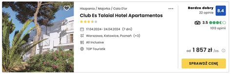 Lastminuter Wczasy na Majorce w hotelu z all inclusive od 1857 zł