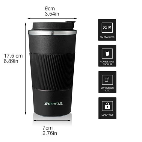 Gemful Ml Tumbler Stainless Steel Vacuum Insulated Travel Mug Water