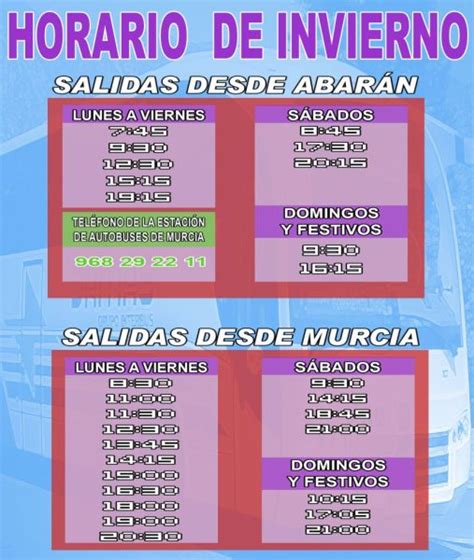 Nuevos Horarios De Autob S De La L Nea Que Une Abar N Con Murcia