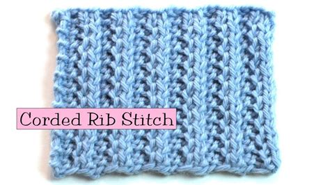 Fancy Stitch Combo Corded Rib Knitting Patterns Knit Stitch