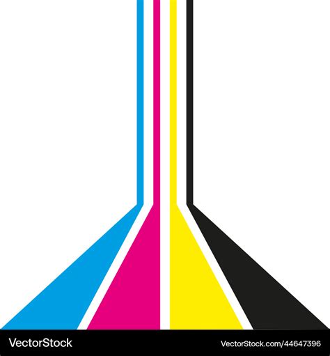 Abstract Cmyk Lines Cyan Magenta Yellow And Black Vector Image