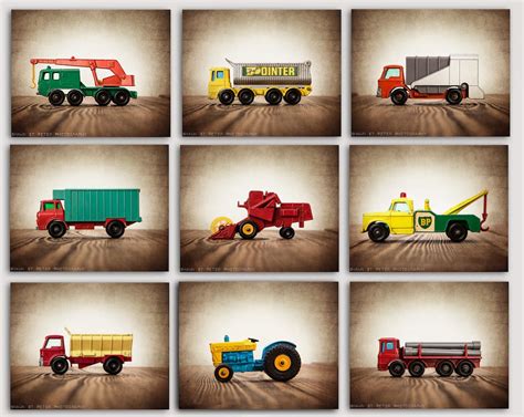 ON SALE Vintage Matchbox Work Trucks Set of Nine Photo | Etsy