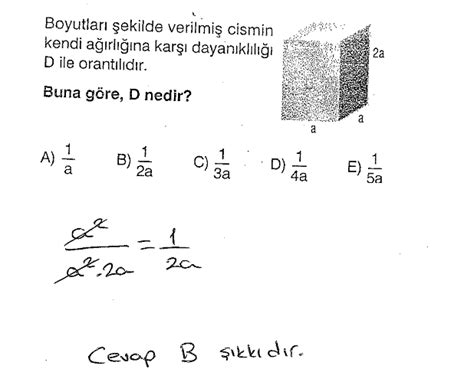 9 Sınıf Fizik Madde ve Özellikleri Dayanıklılık Çözümlü Sorular 2