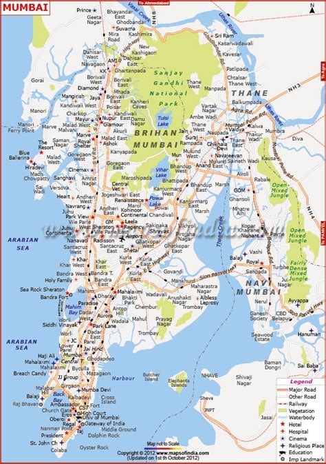 General Map Mumbai India United Nations Urban Agglomeration On The