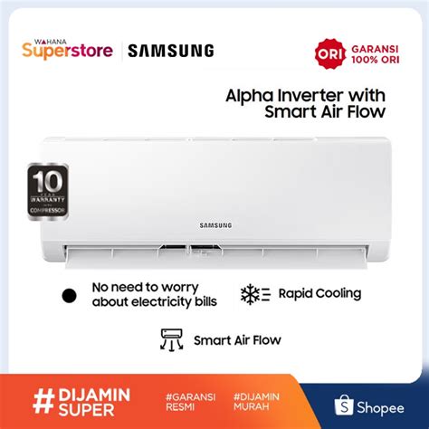 Jual Samsung AC Split Wall Mounted Dinding Inverter Alpha Smart Airflow