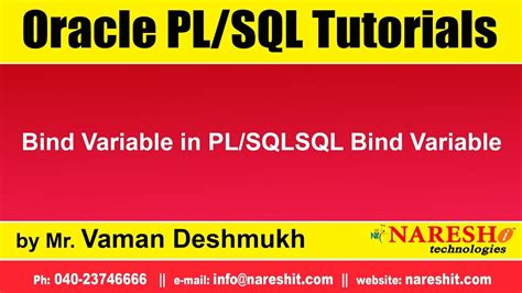 Oracle Plsql Tutorials Bind Variable In Plsqlsql Bind Variable Mr