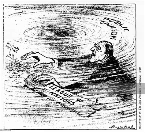 Political Cartoon Of American President Woodrow Wilson Spinning Out