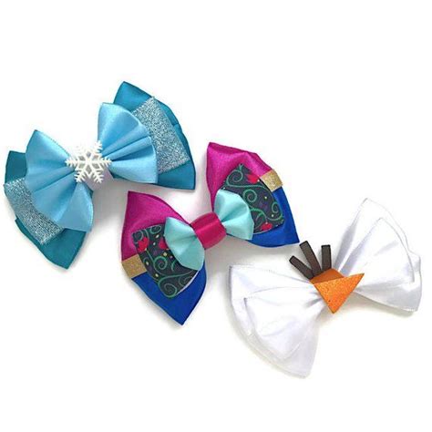 Elsa Anna Olaf Disney Frozen Inspired Character Hair Bow Etsy