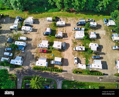 Caravan Pitches On The Camping Site Stock Photo Alamy