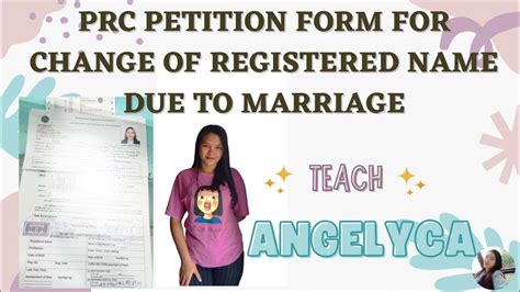 Prc Petition Form For Change Of Registered Name Due To Marriage 2022