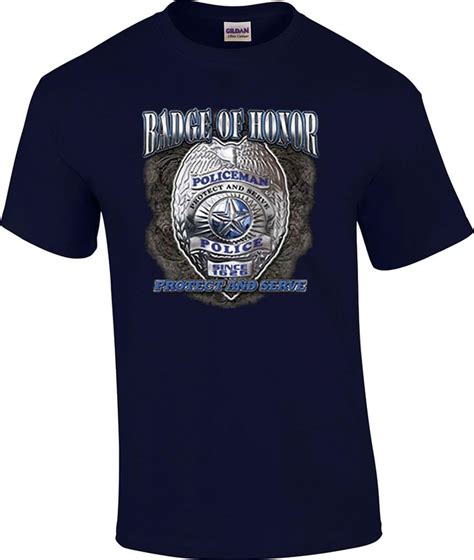 Badge Of Honor Protect And Serve Policeman Police Officer T Shirt Ebay