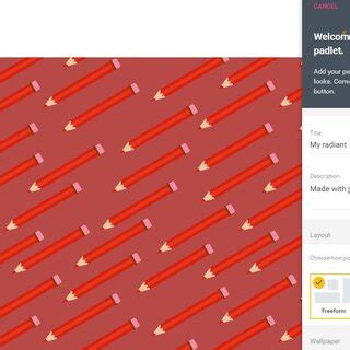 Creation page for Padlet wallpaper is indicative of background themes ...