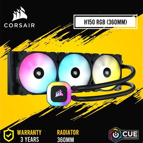 Corsair H55 H100 H150 Rgb High Performance Aio Argb Liquid Cpu Cooler 120mm 240mm 360mm