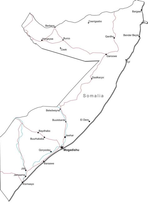 Printable Somalia Map Free Download And Print For You