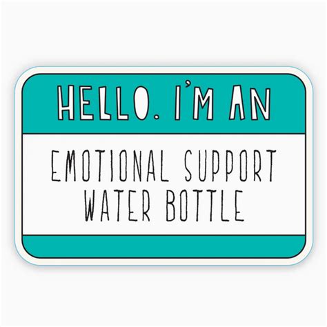 Emotional Support Water Bottle Sticker The Paper Craft Pantry