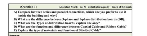 Solved Question Allocated Mark Distributed Chegg