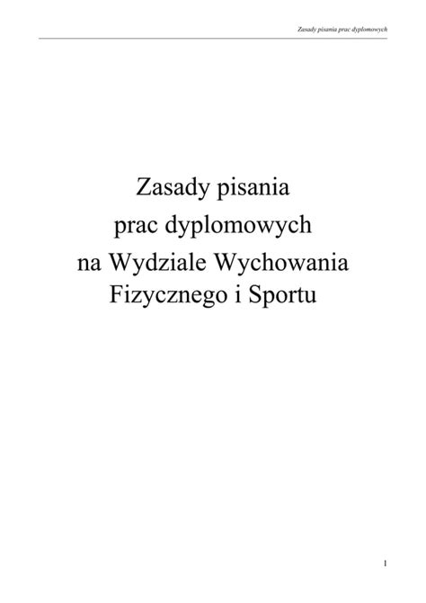 Awf Zasady Pisania Prac Dyplomowych Pdf