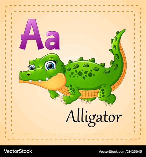 Animals alphabet a is for alligator Royalty Free Vector